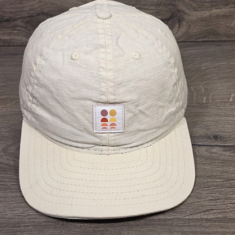 Sunski Hat Sun Up Cap Strap Back Cream Mens Outdoors Hike Run Ripstop Canvas